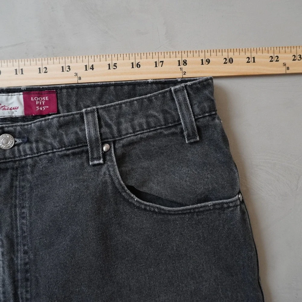 Vintage Levis 545 Jeans 38x32 Mens Black Loose Fit Straight USA Made Denim 90s